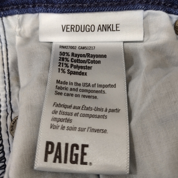 Paige Verdugo Ankle Skirt Jeans Womens 26 Blue Casual Comfy Retro Minimalist - Picture 10 of 10